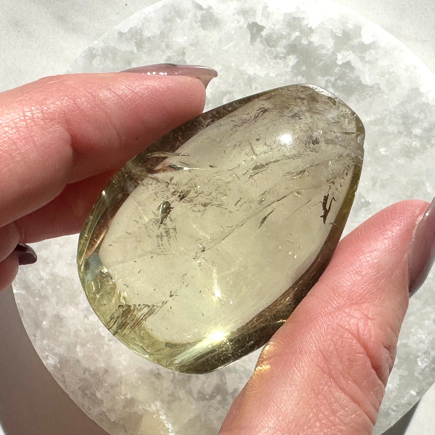 Beautiful High-Quality Citrine Palm Stone F