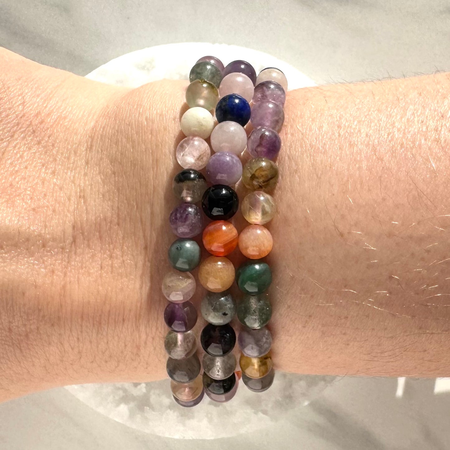 Multi-Crystal Beaded Bracelets (6mm Bead)