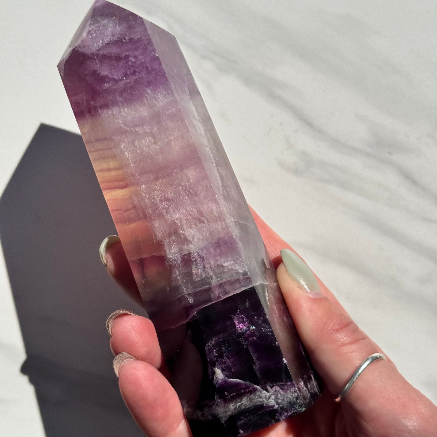Beautiful Candy Fluorite Crystal Tower