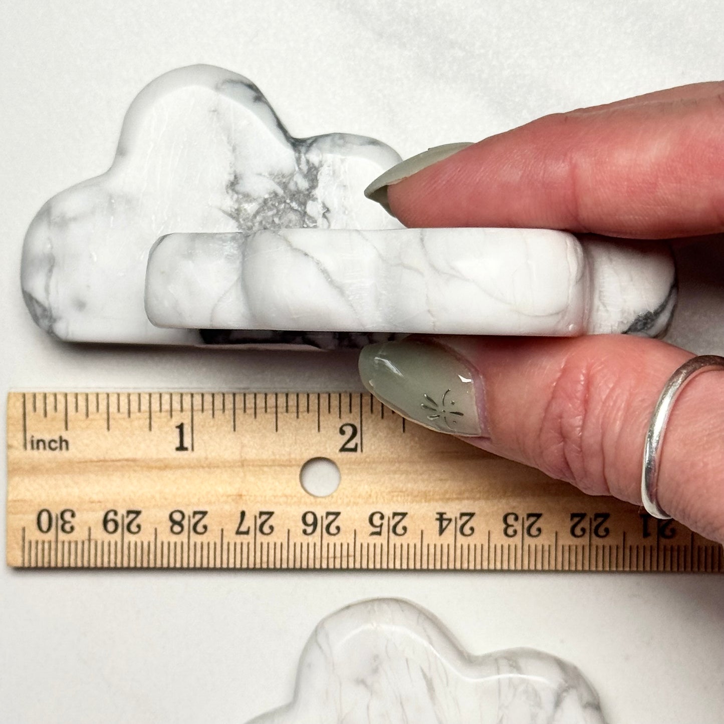 One (1) Beautiful Howlite Cloud Carving