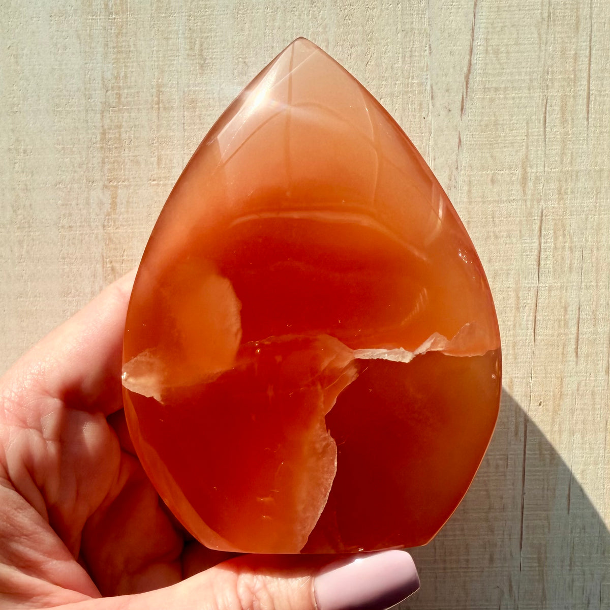 Honey Calcite Flame | Hand-Selected Crystal Carving