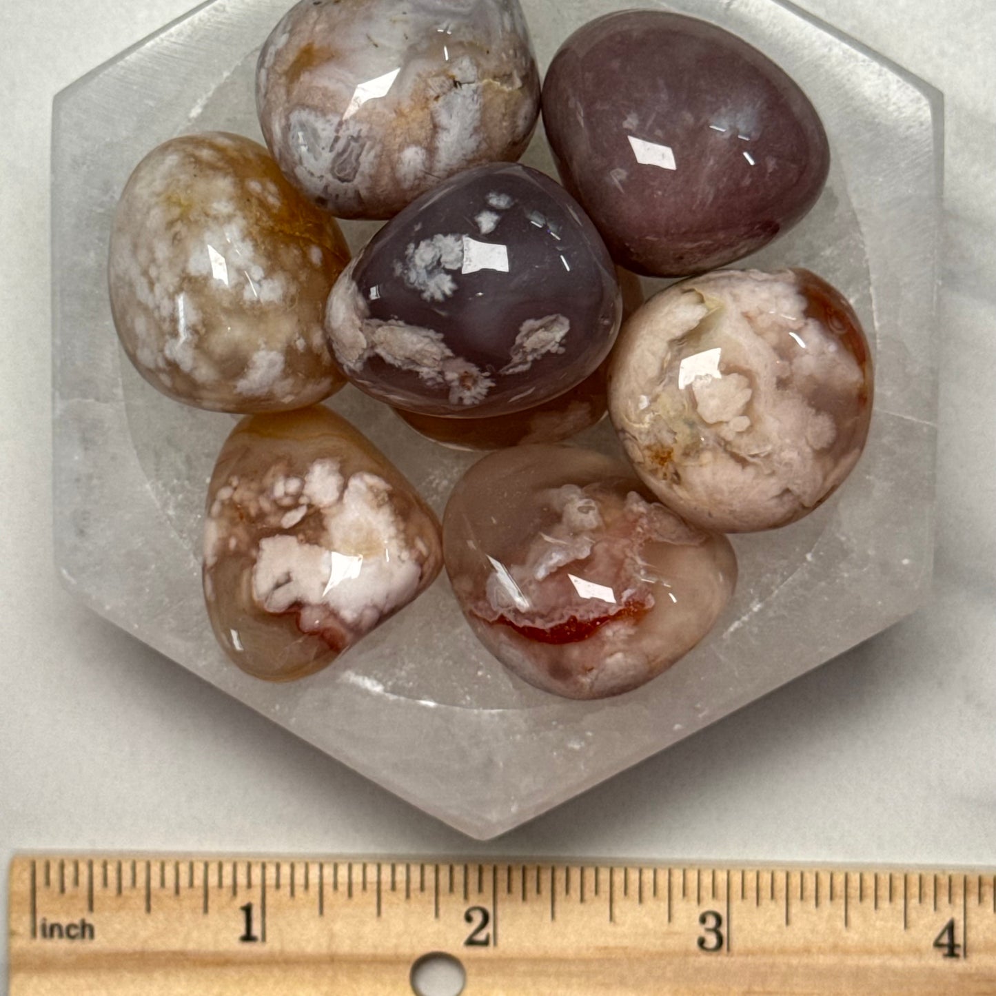 One (1) High Quality Flower Agate Tumble from Madagascar