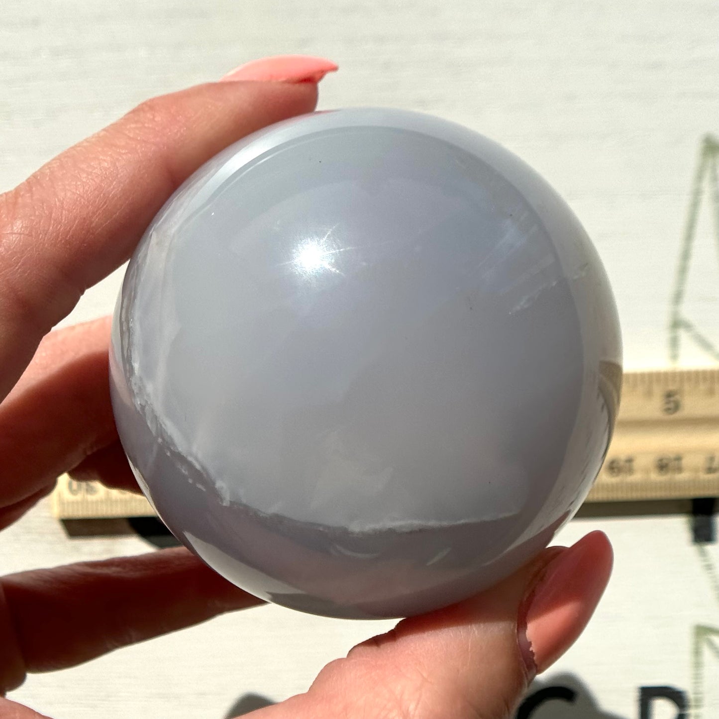 Blue Chalcedony Sphere from Brazil