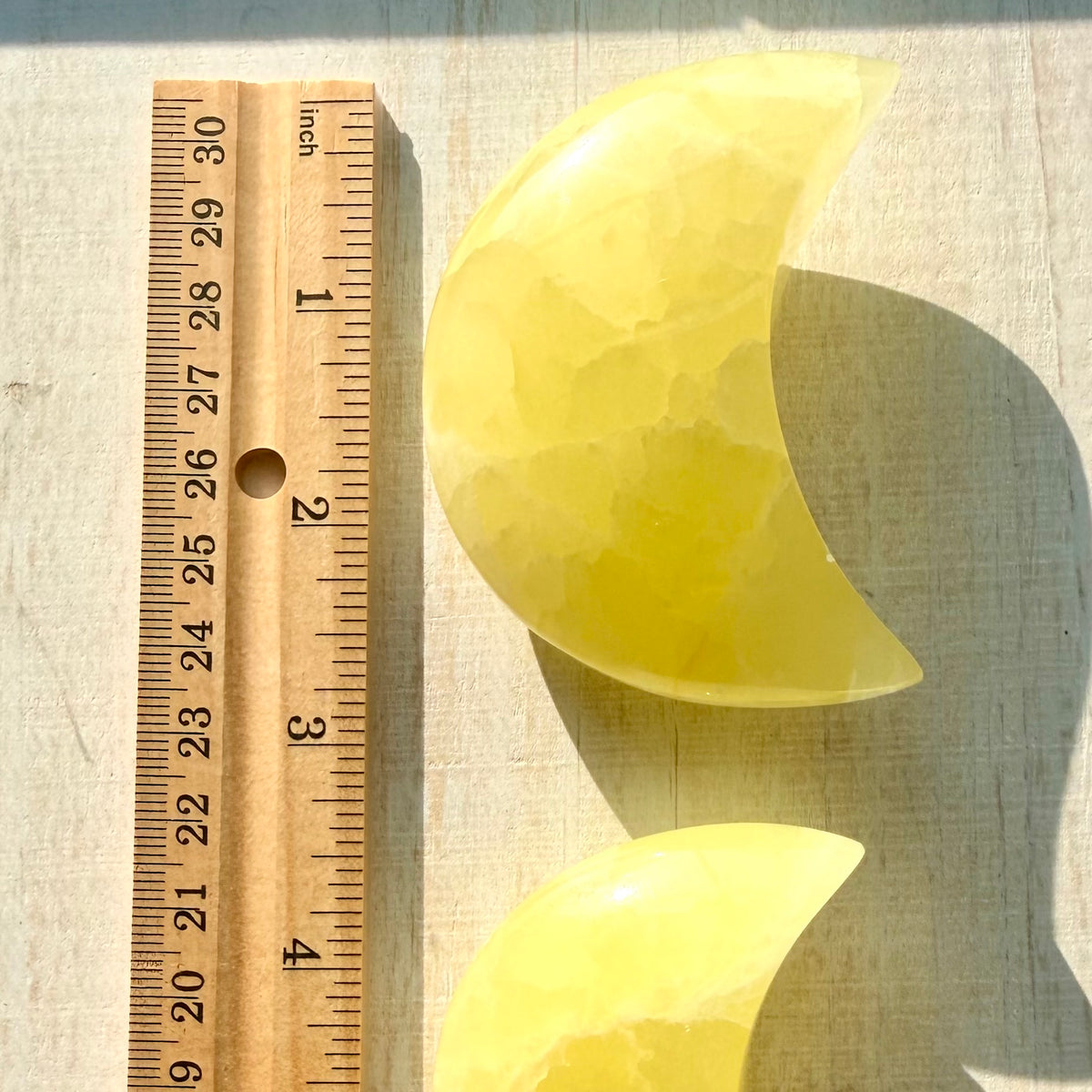 Lemon Calcite Crescent Moon Carving | Lemon Calcite Crystal | Crystal Carving