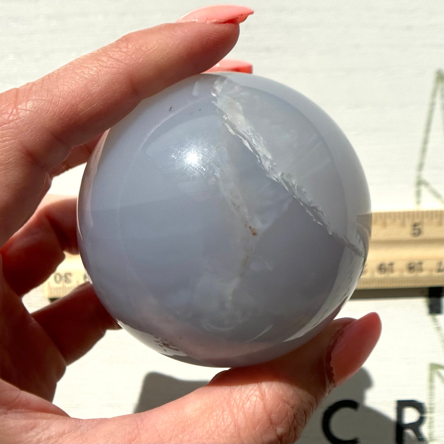 Blue Chalcedony Sphere from Brazil