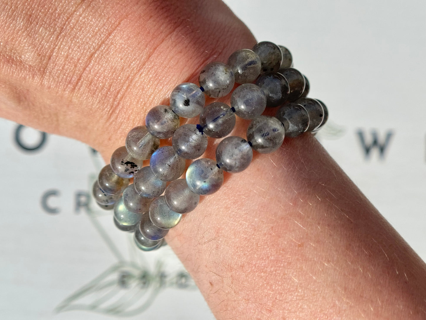 One (1) Labradorite Bracelet from Madagascar (8mm Bead)
