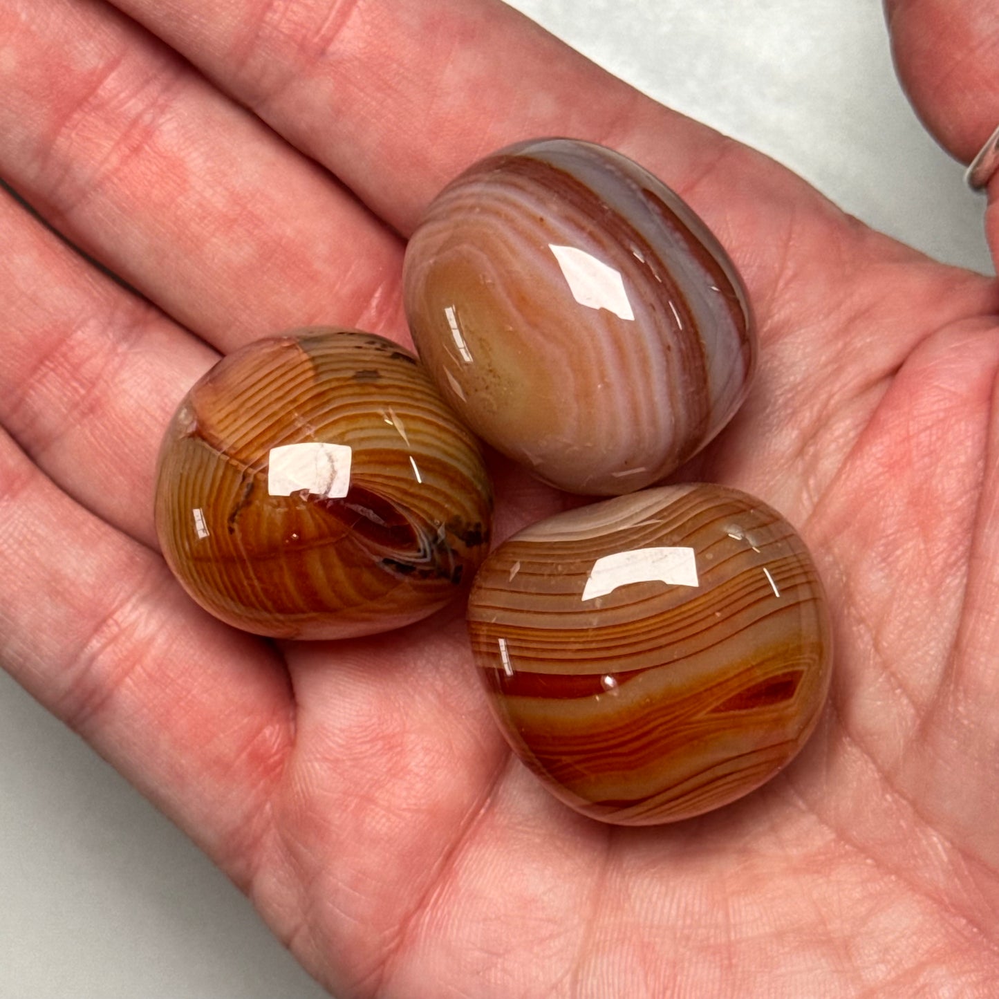 One (1) High Quality Banded Carnelian Tumble from Brazil