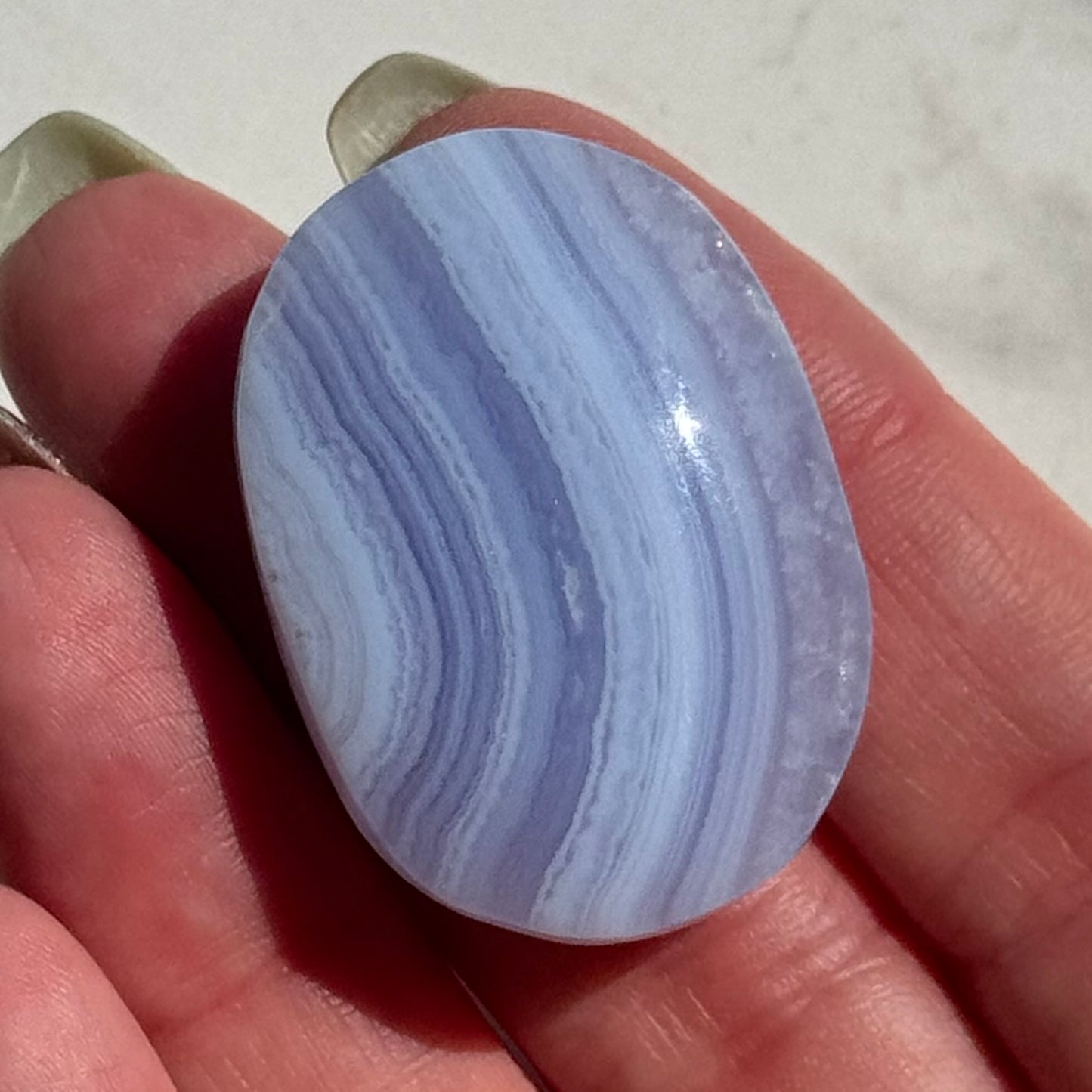 Gorgeous High Quality Blue Lace Agate Mini Palm | Option B