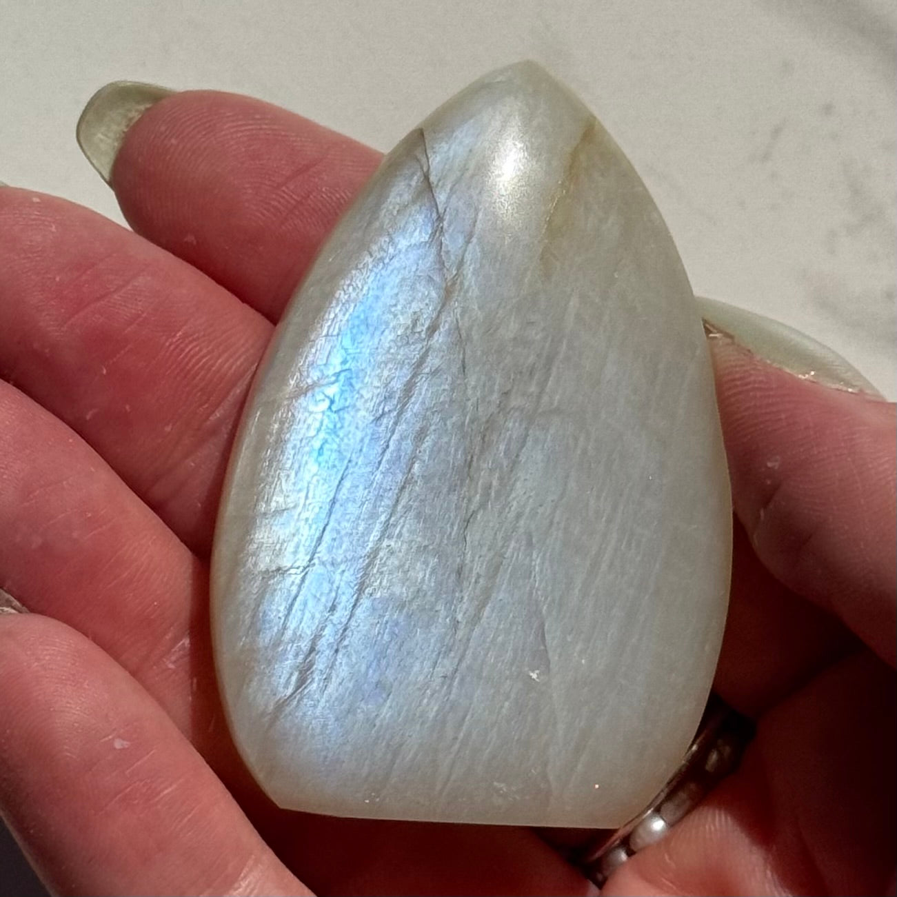 Gorgeous High Quality Blue Sheen Moonstone Tear Drop Carving | Option C