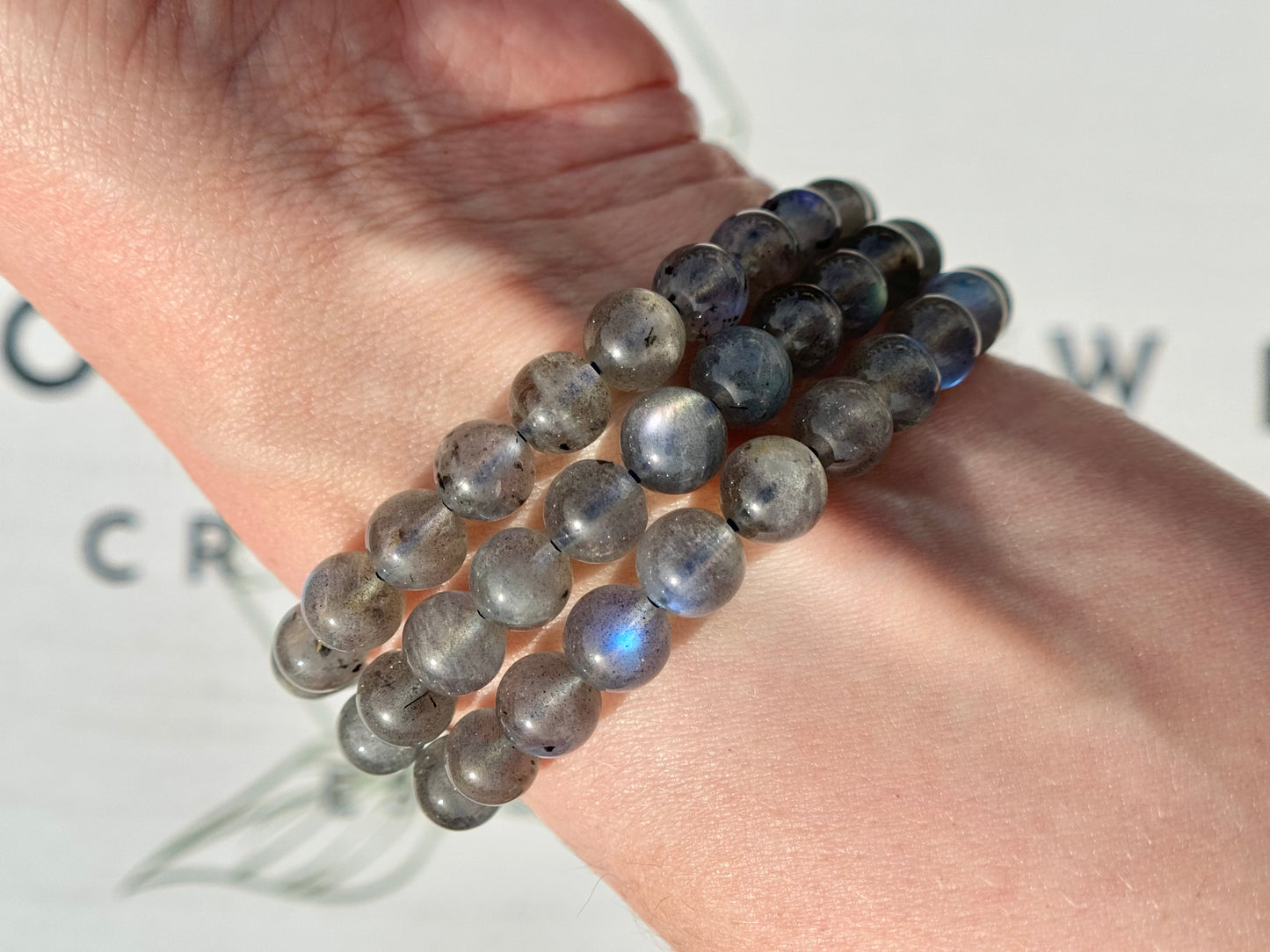 One (1) Labradorite Bracelet from Madagascar (8mm Bead)