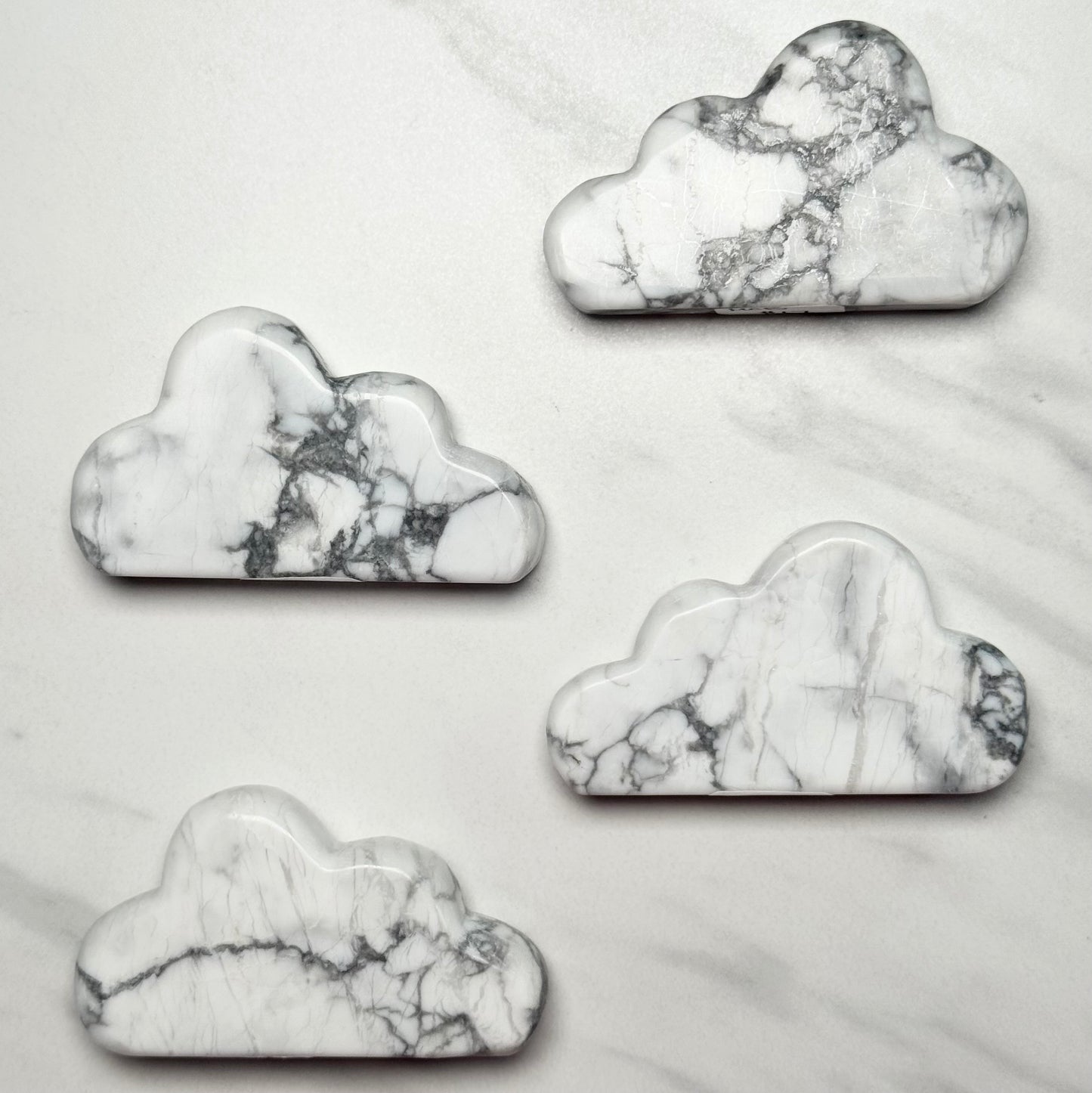 One (1) Beautiful Howlite Cloud Carving