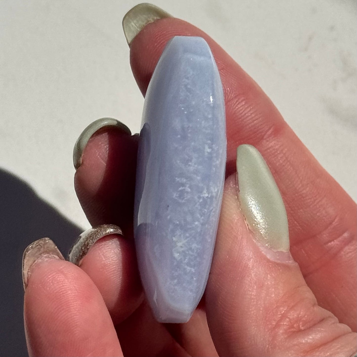 Gorgeous High Quality Blue Lace Agate Mini Palm | Option A