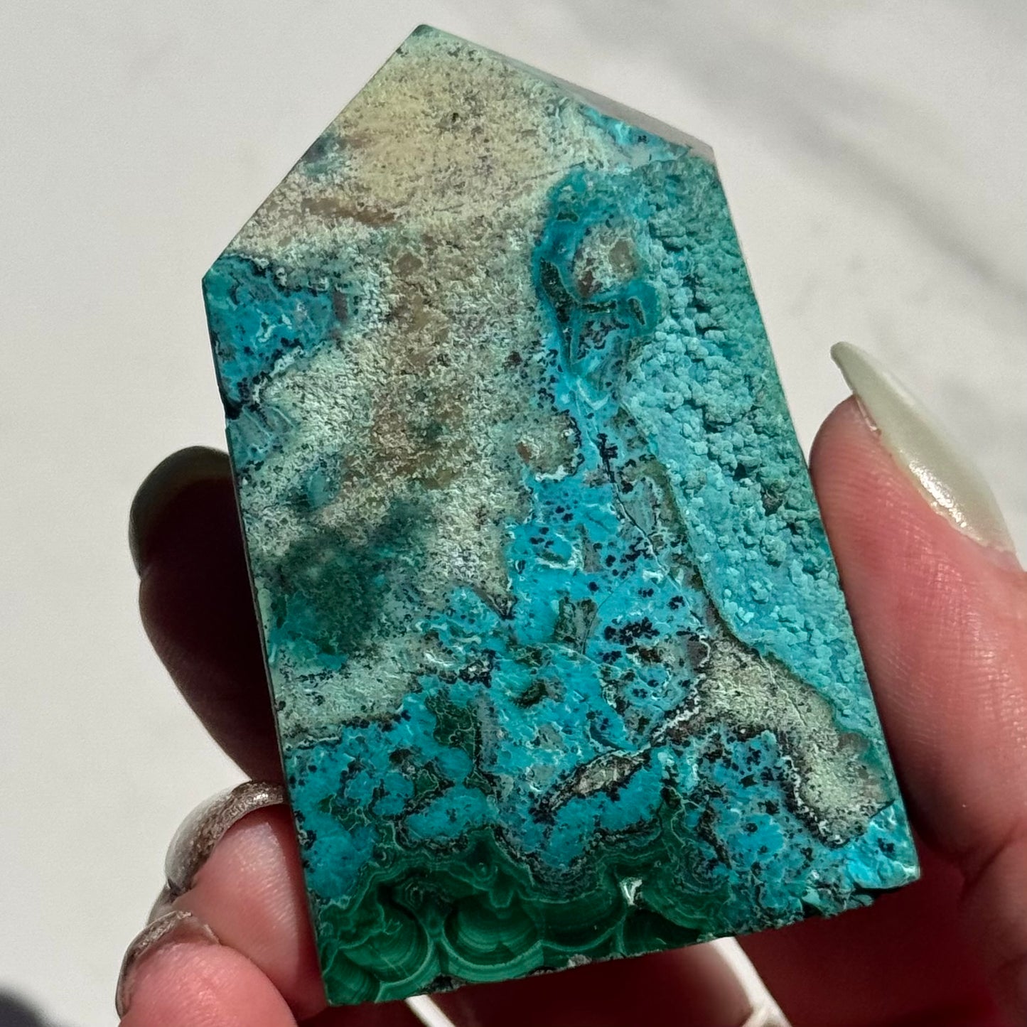 Malachite & Botryoidal Chrysocolla Obelisk | Option B