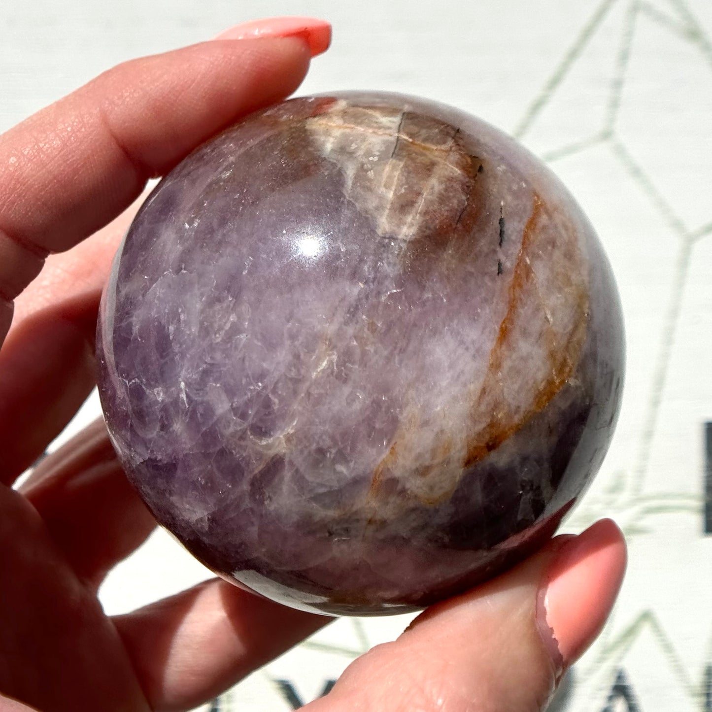 Amethyst with Crazy Lace Agate Sphere from Mexico