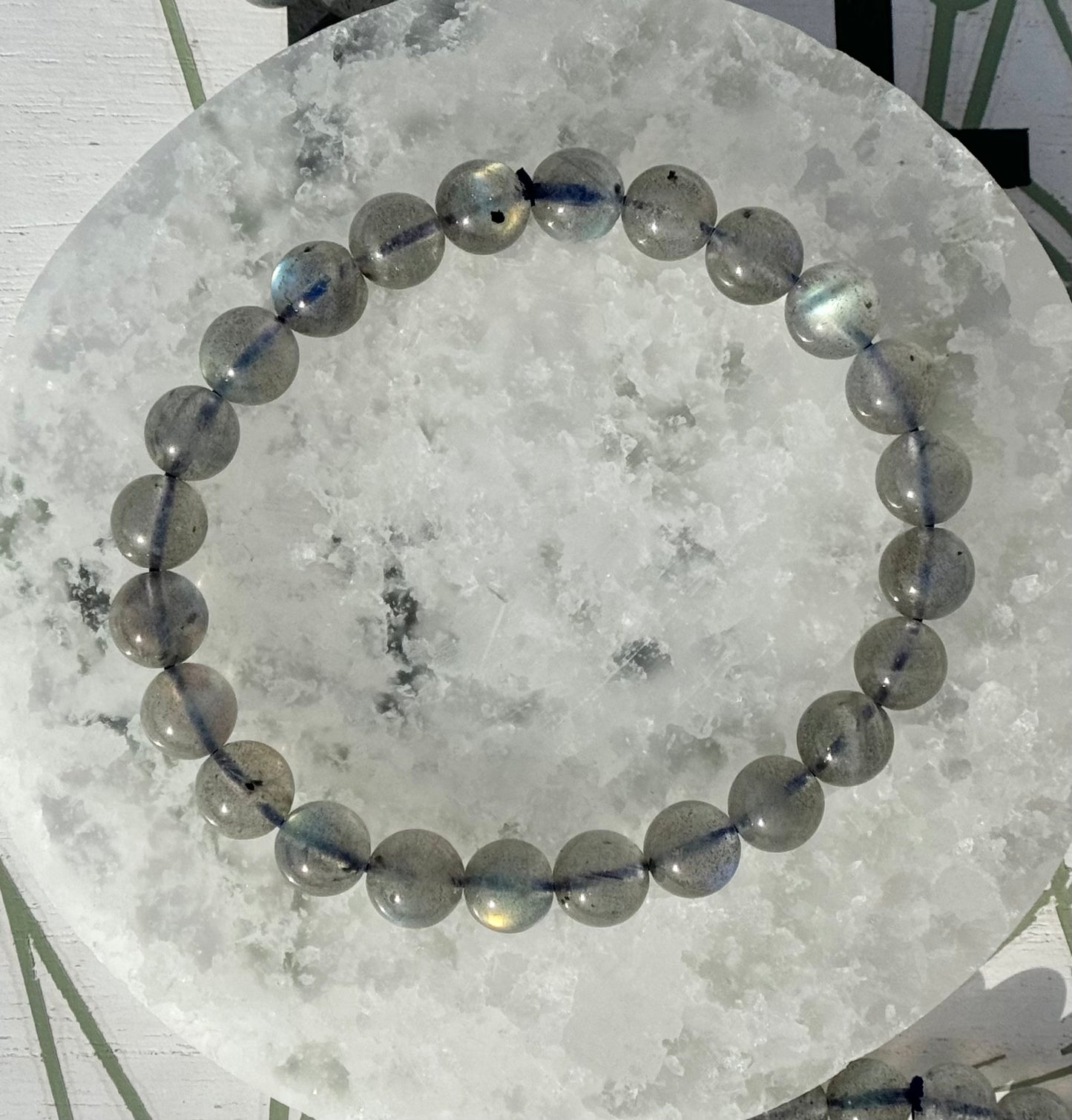One (1) Labradorite Bracelet from Madagascar (8mm Bead)