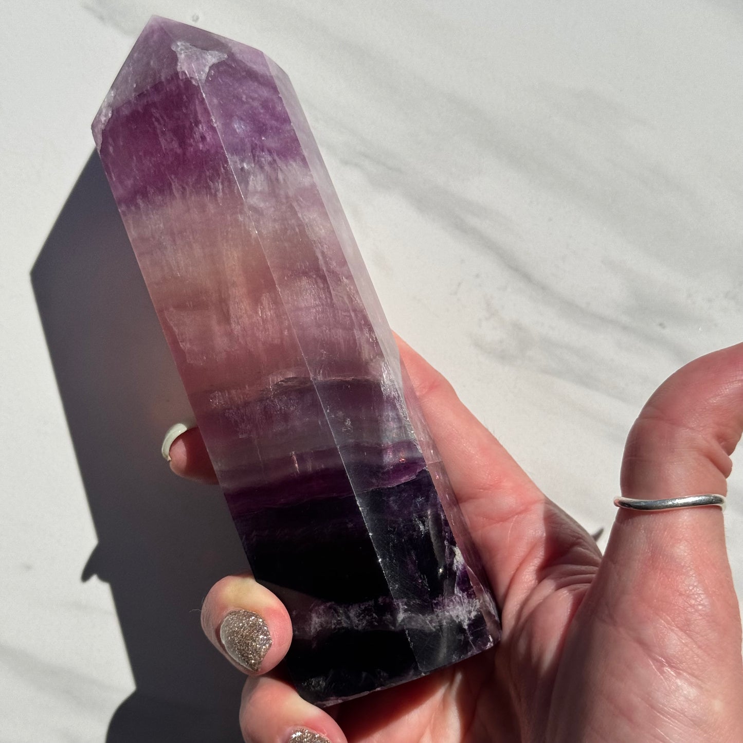 Beautiful Candy Fluorite Crystal Tower
