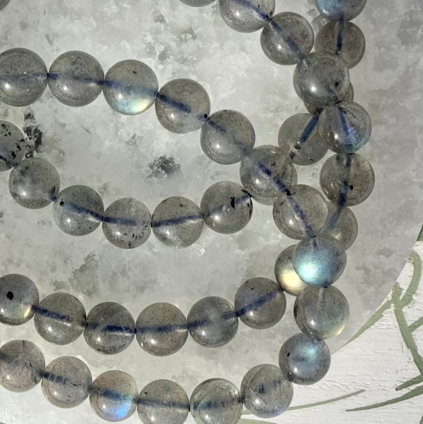 One (1) Labradorite Bracelet from Madagascar (8mm Bead)
