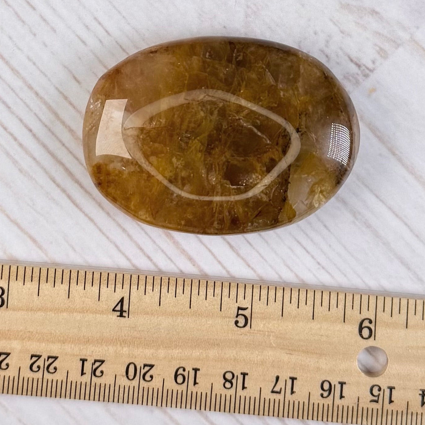 Golden Healer Quartz Palm Stone | Option E