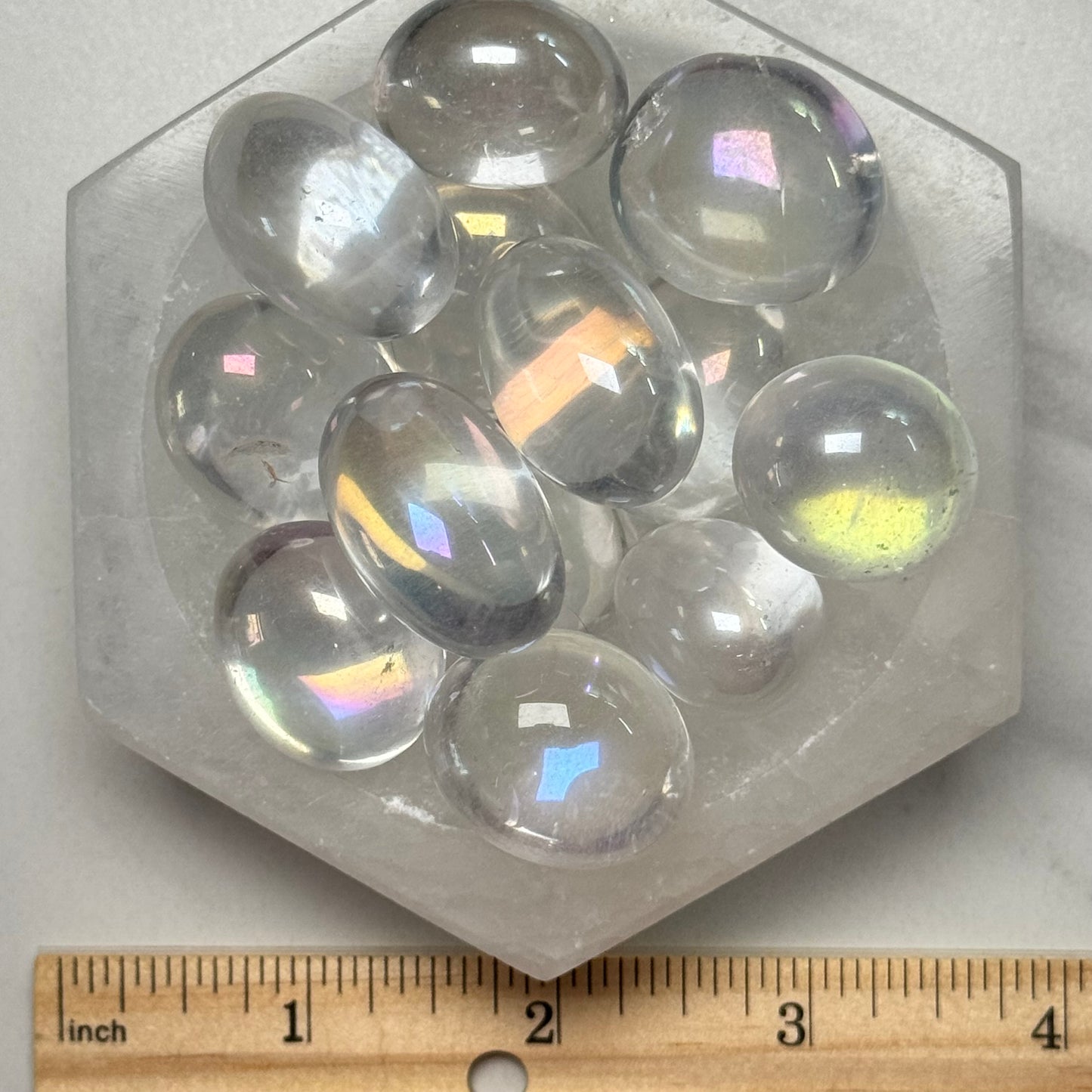 One (1) Exceptional Quality Angel Aura Quartz Tumble from Brazil