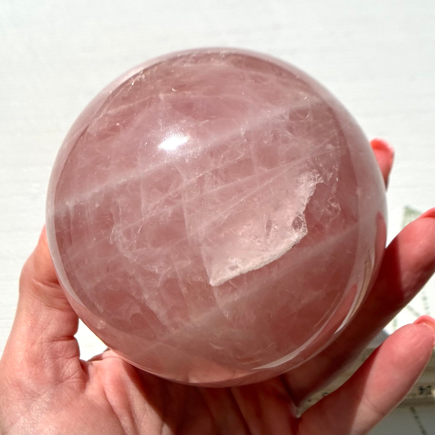High Quality Rose Quartz Sphere with Asterism from Brazil