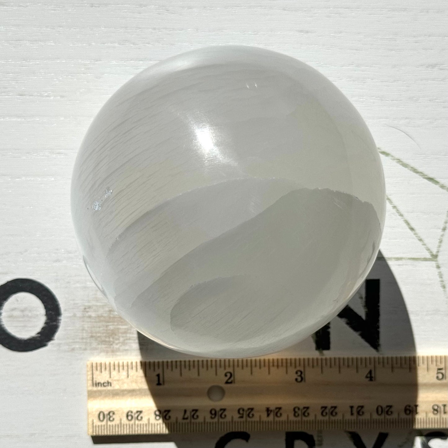 One (1) 4-Inch Satin Spar Selenite Sphere from Morocco