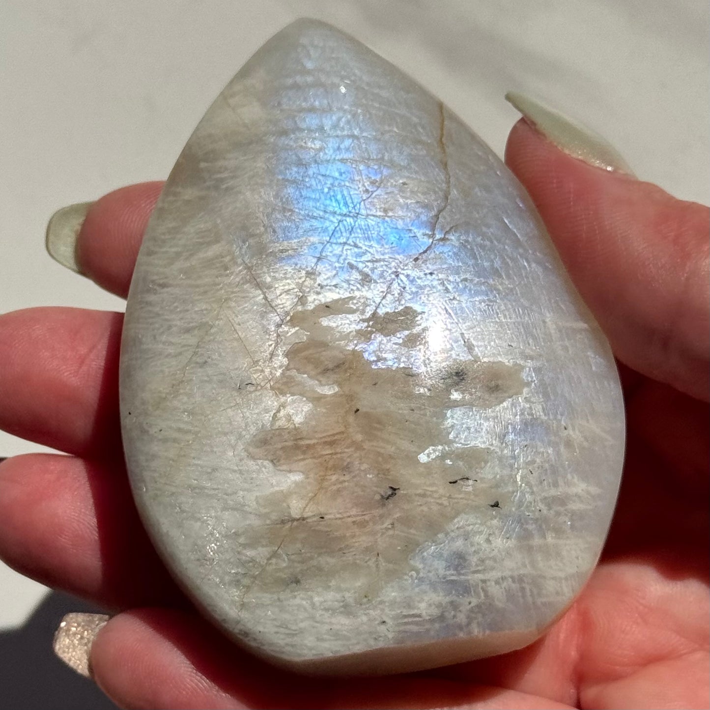 Gorgeous High Quality Blue Sheen Moonstone Tear Drop Carving | Option B