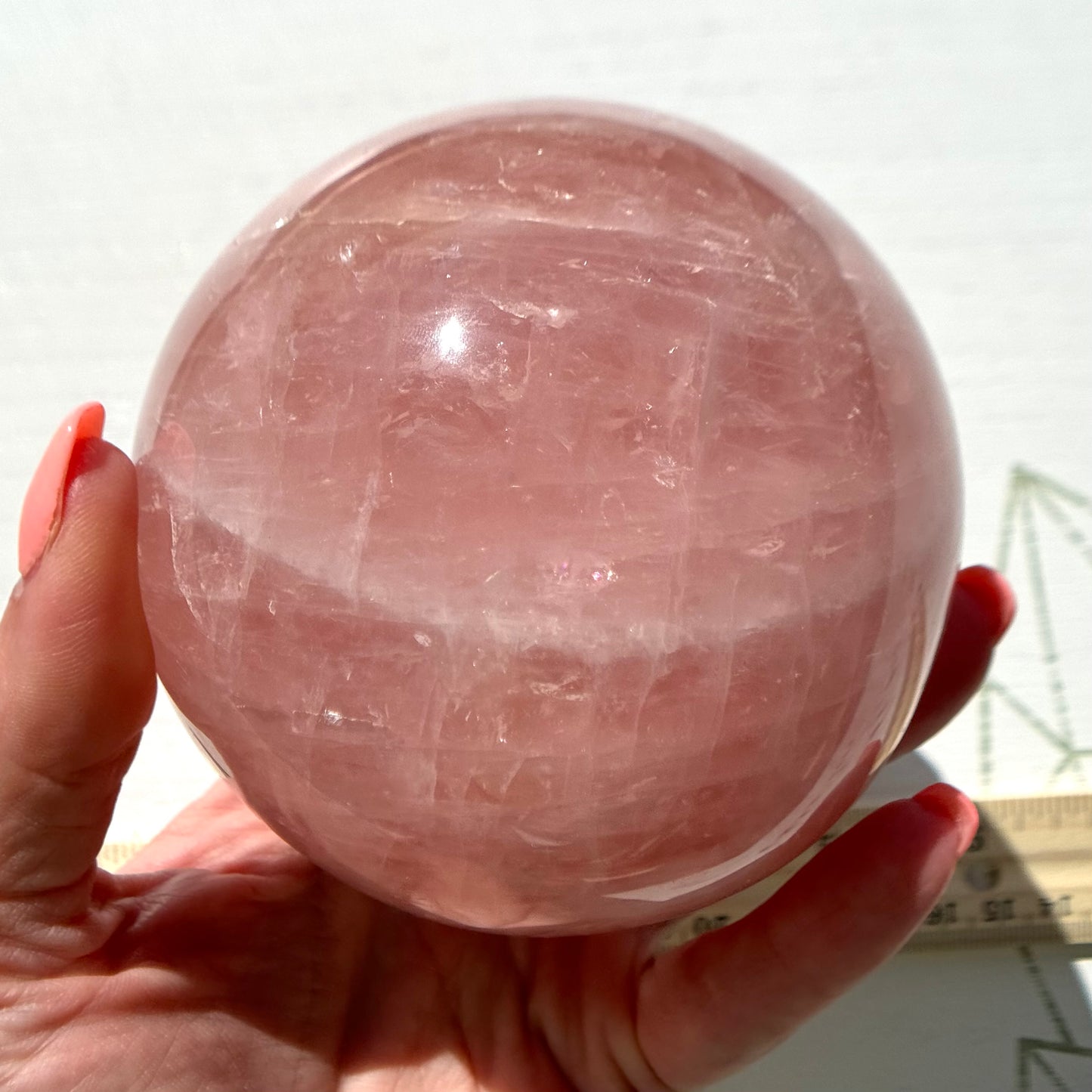 High Quality Rose Quartz Sphere with Asterism from Brazil