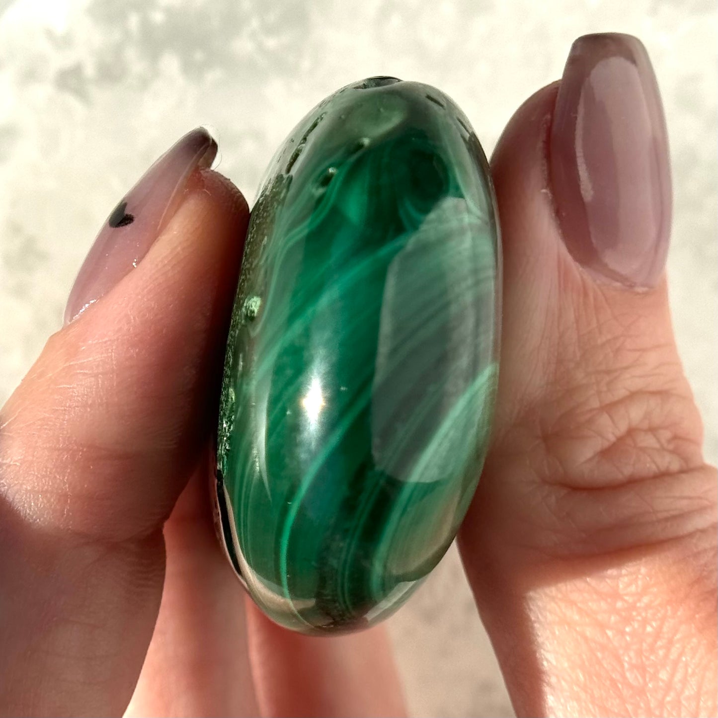 Malachite Palm Stone | Option D