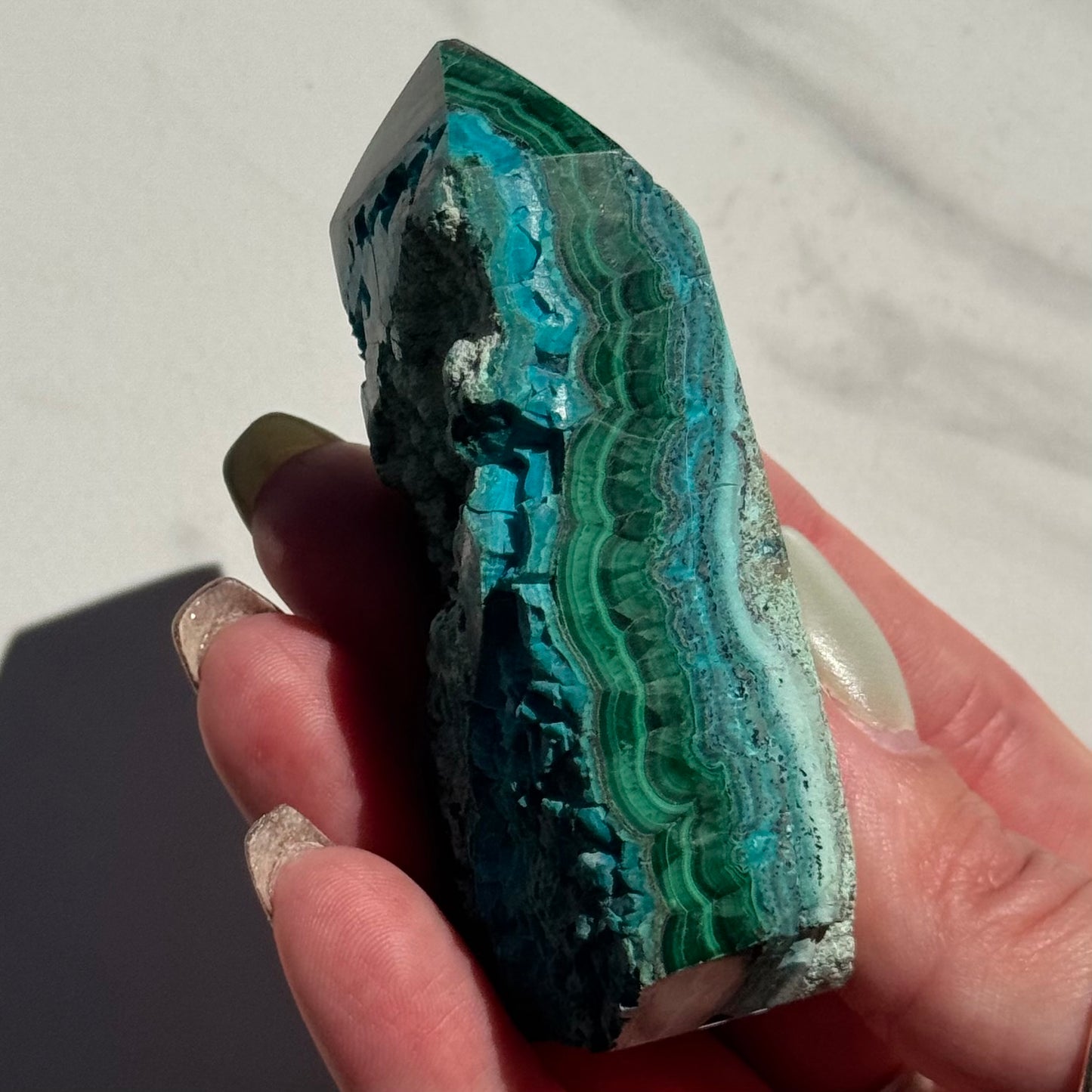 Malachite & Botryoidal Chrysocolla Obelisk | Option A