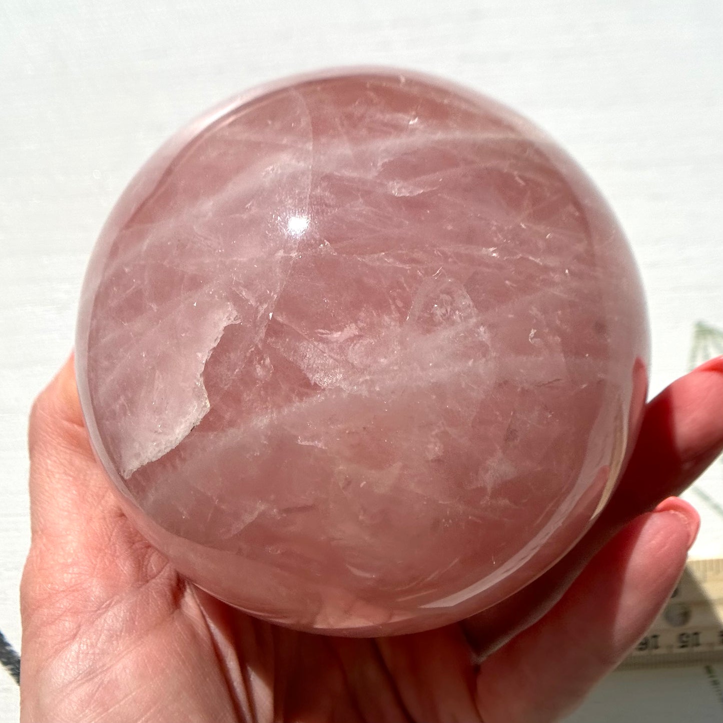 High Quality Rose Quartz Sphere with Asterism from Brazil