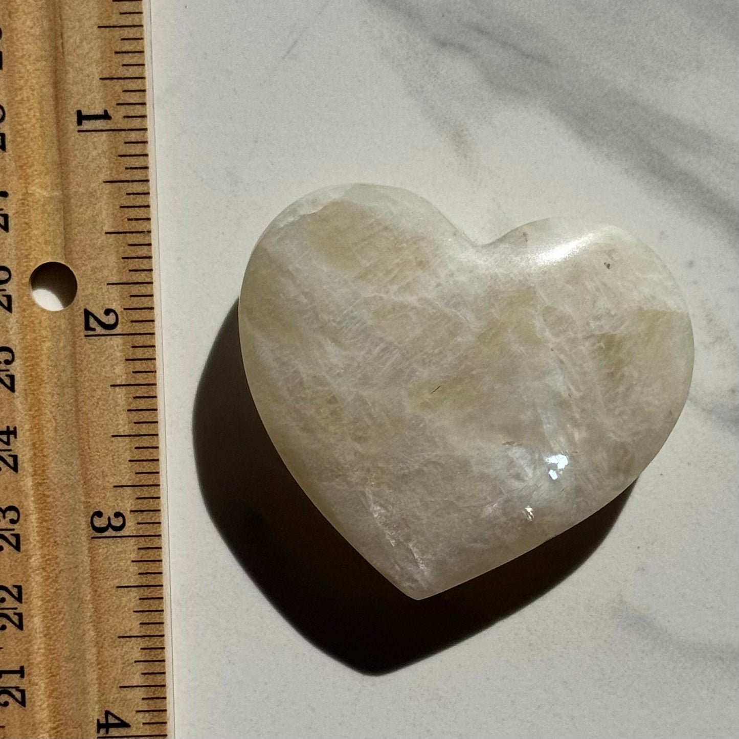 Blue Sheen Moonstone Heart Carving