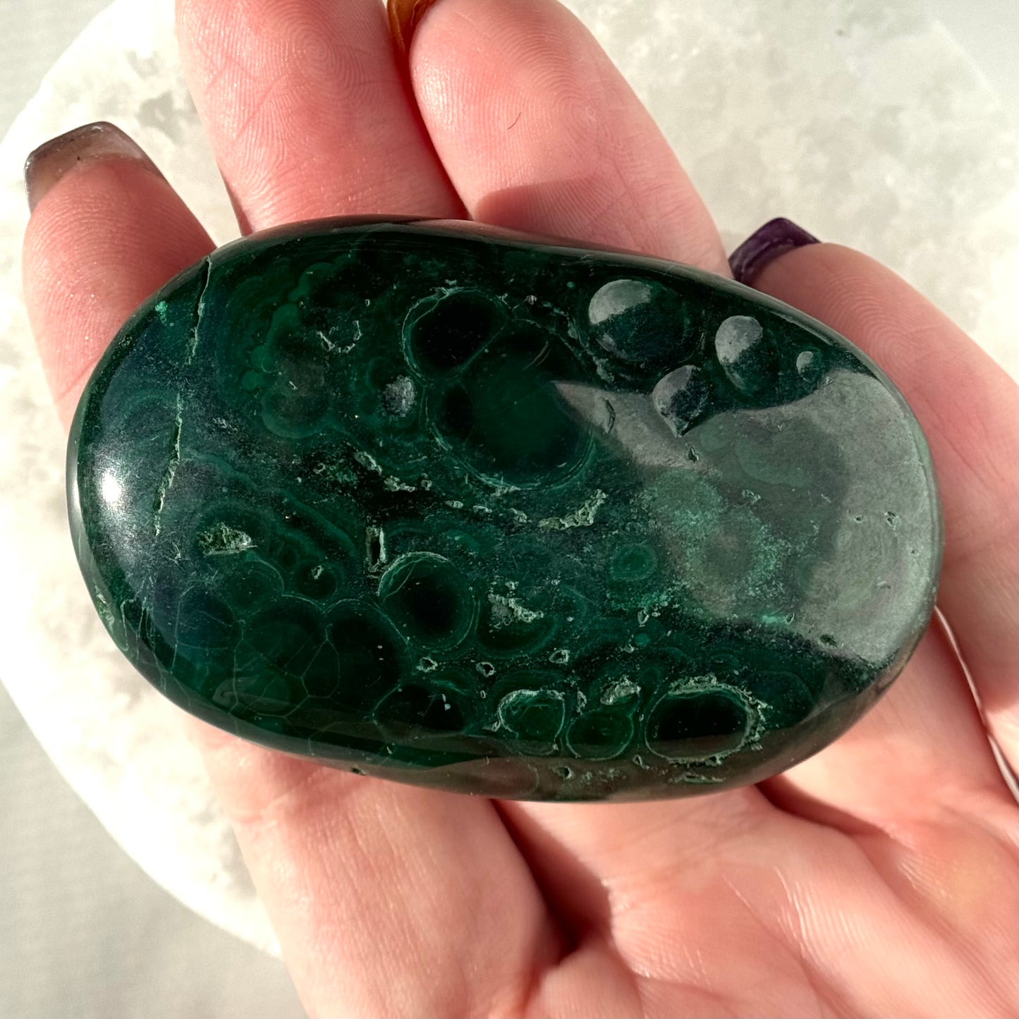 Malachite Palm Stone A