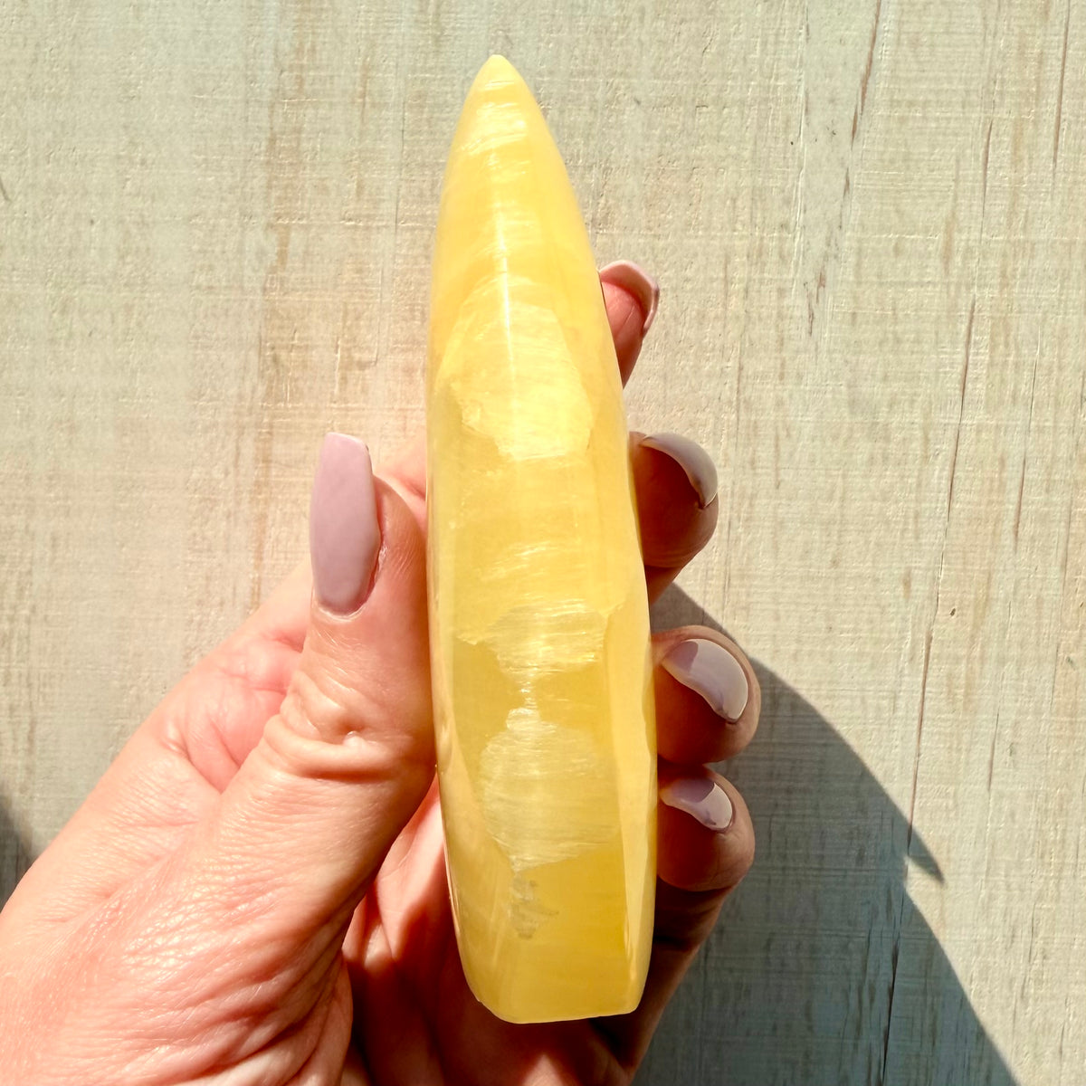 Lemon Calcite Flame | Hand-Selected Crystal Carving