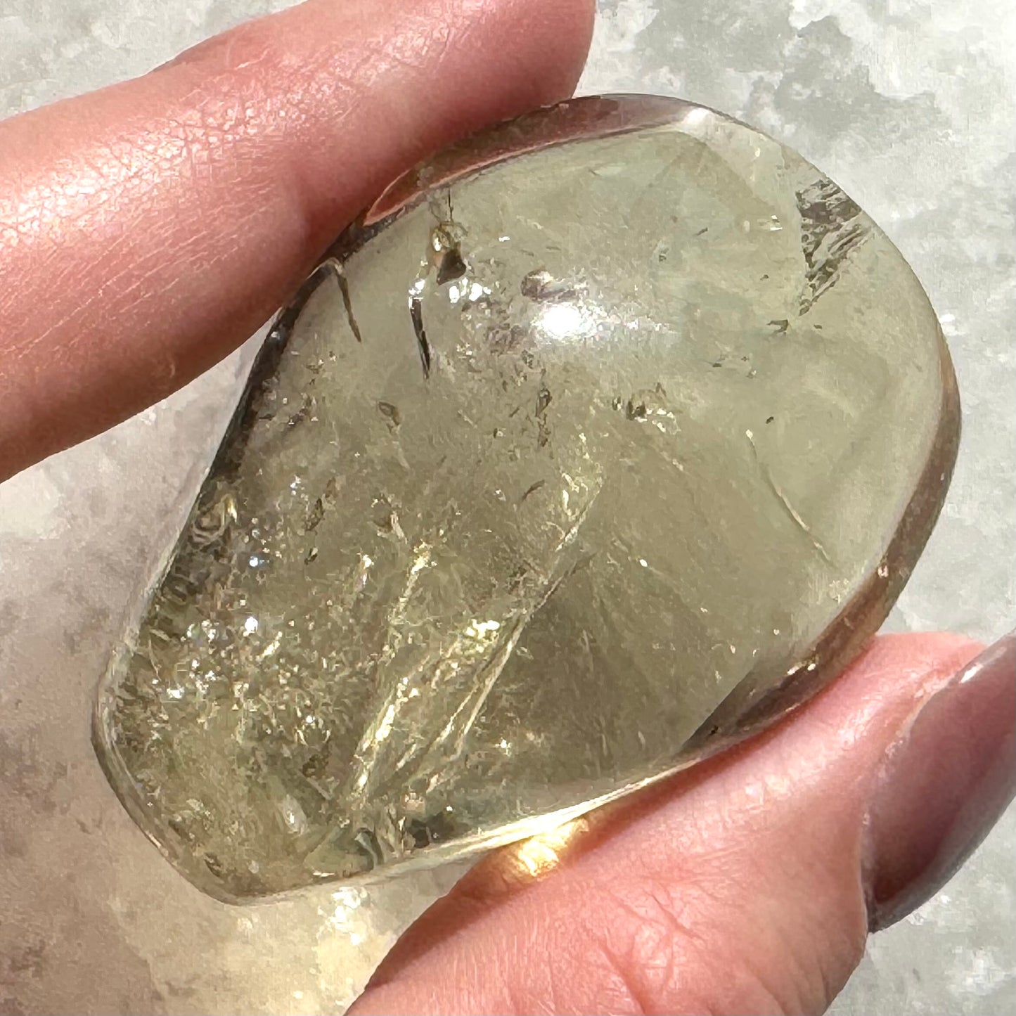 Beautiful High-Quality Citrine Palm Stone F