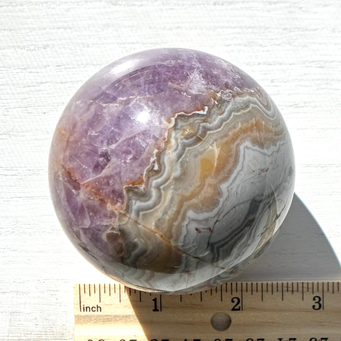 Amethyst with Crazy Lace Agate Sphere from Mexico