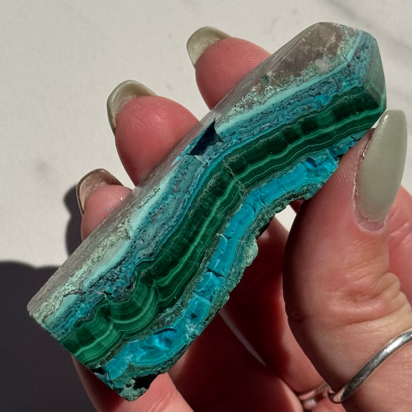 Malachite & Botryoidal Chrysocolla Obelisk | Option A