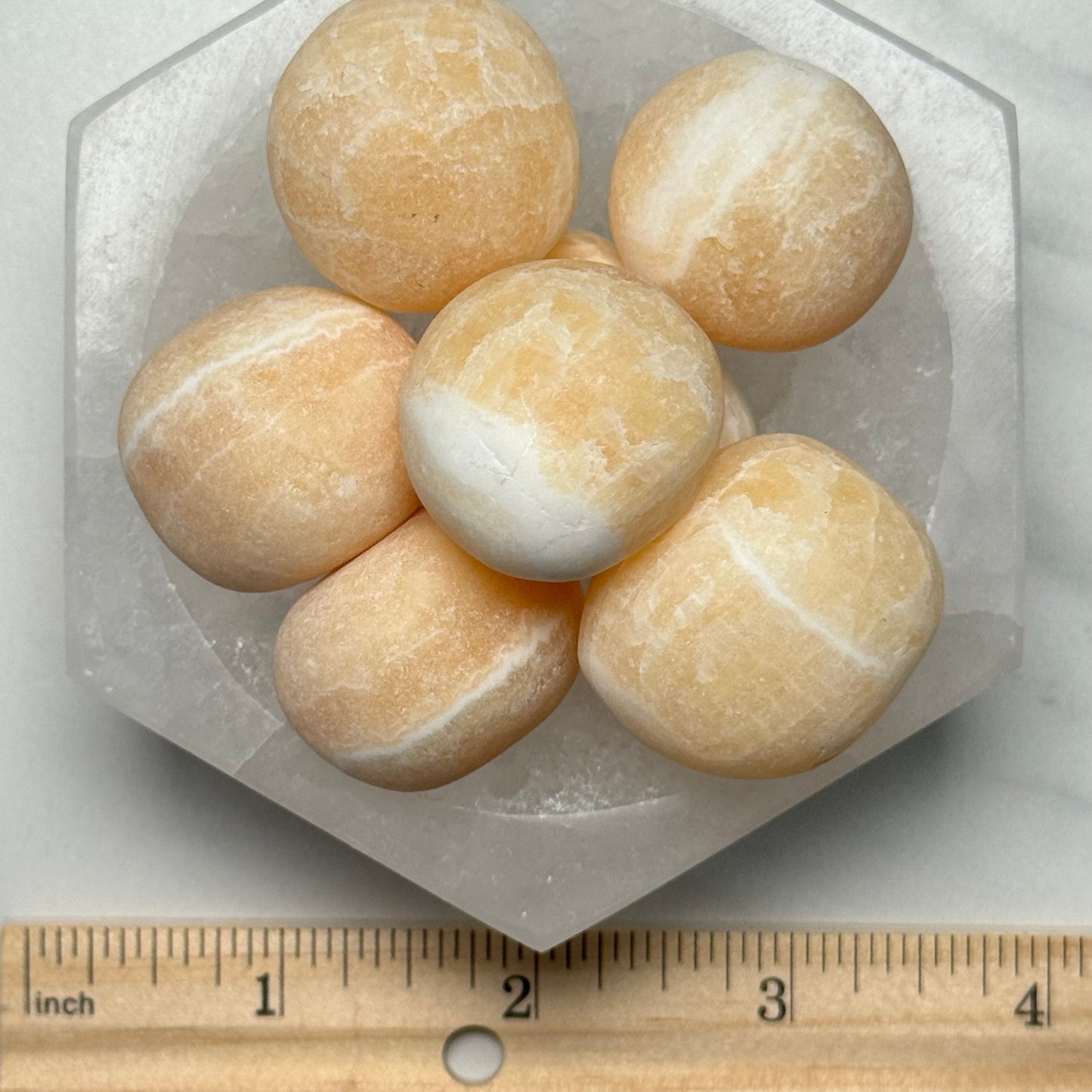One (1) Common Quality Orange Calcite Tumble from Mexico