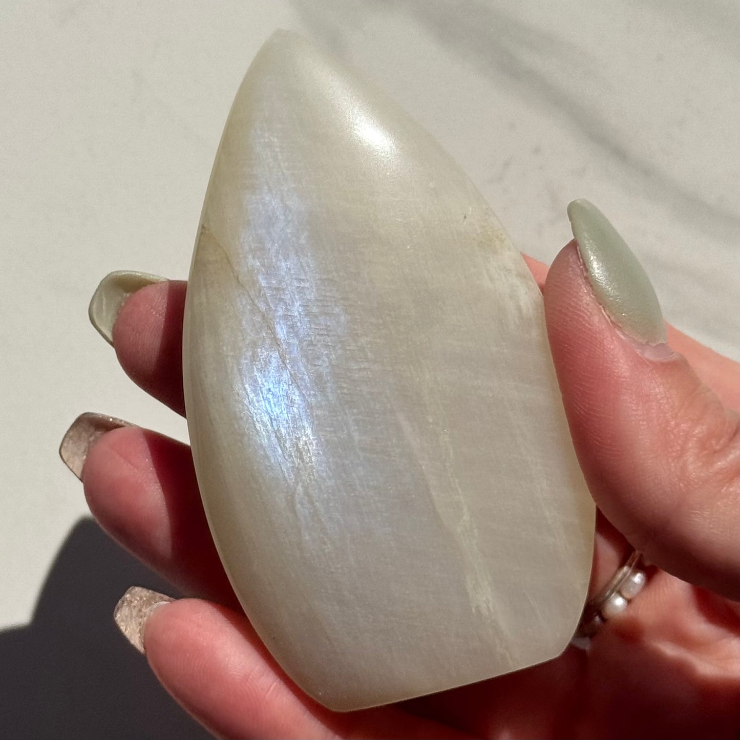 Gorgeous High Quality Blue Sheen Moonstone Tear Drop Carving | Option A