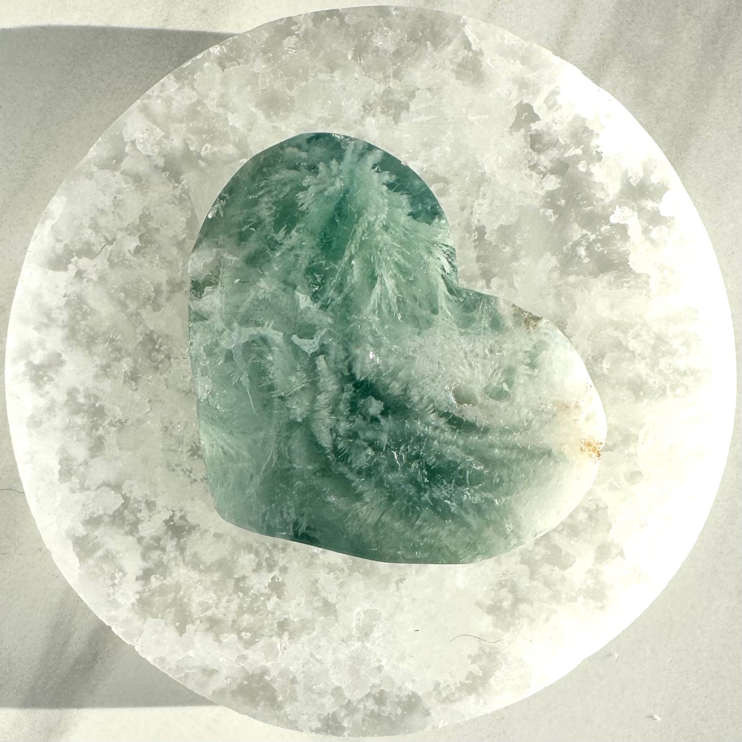 Snowflake Fluorite Heart Carving C