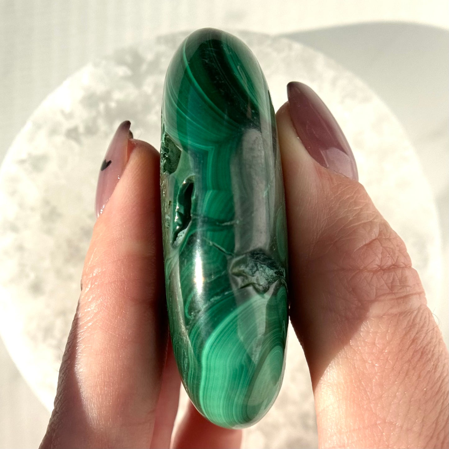 Malachite Palm Stone | Option D