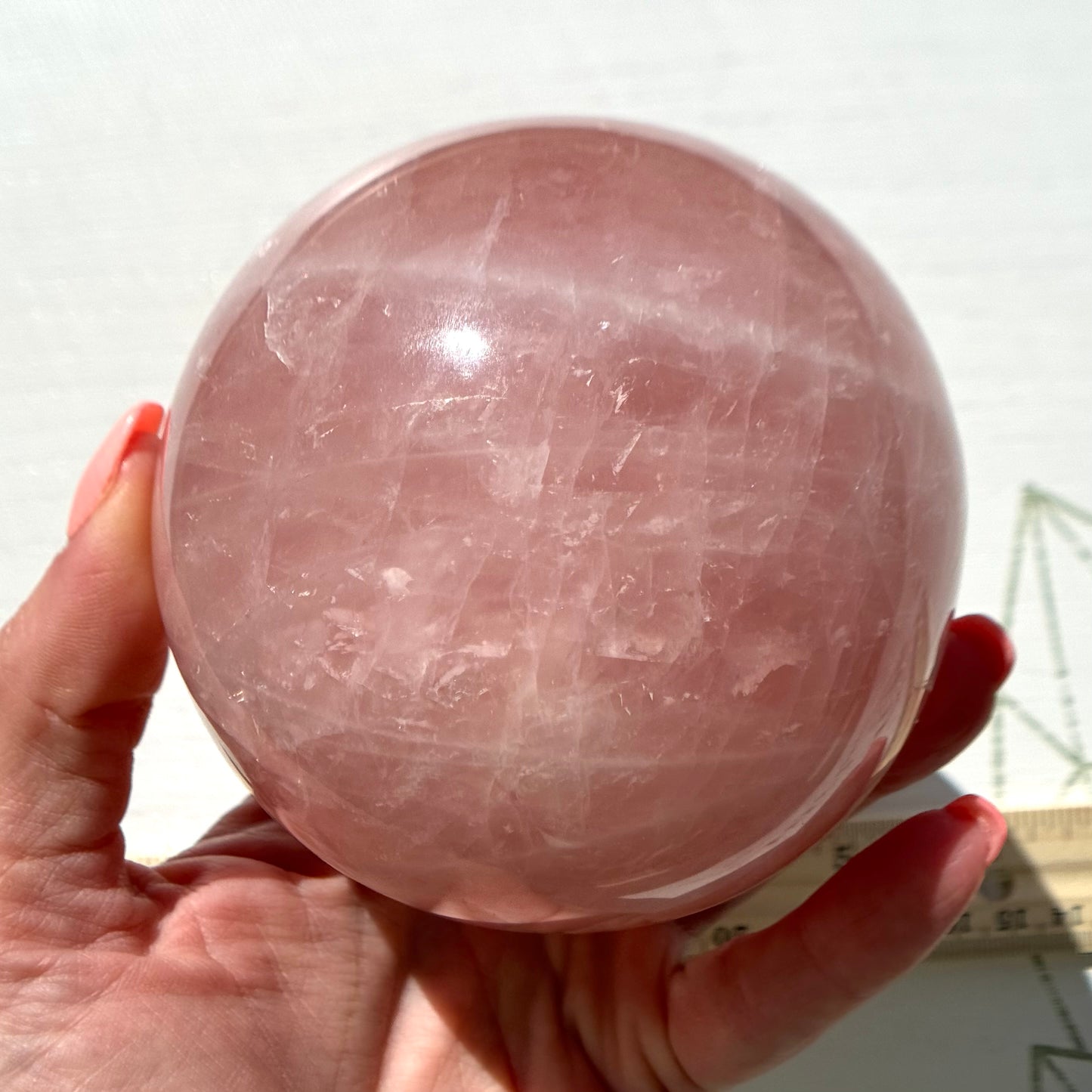 High Quality Rose Quartz Sphere with Asterism from Brazil