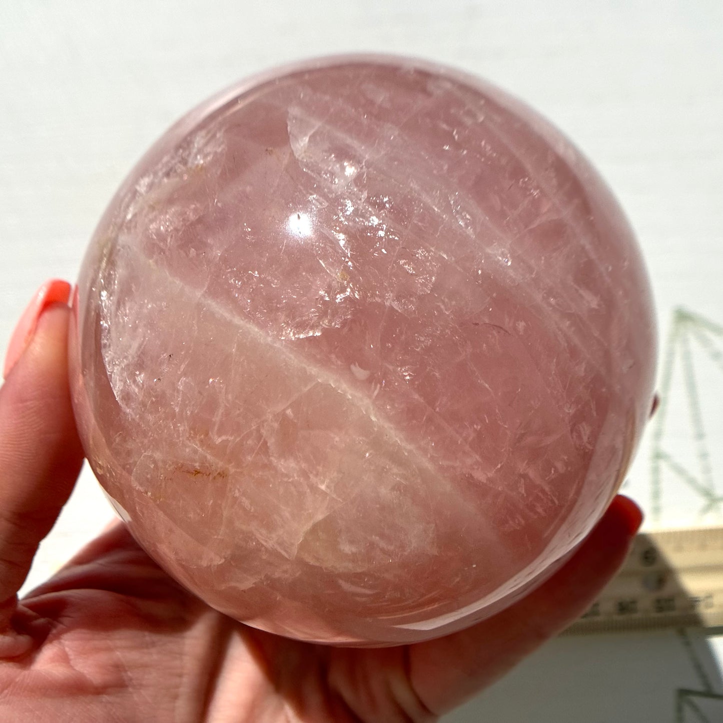 High Quality Rose Quartz Sphere with Asterism from Brazil