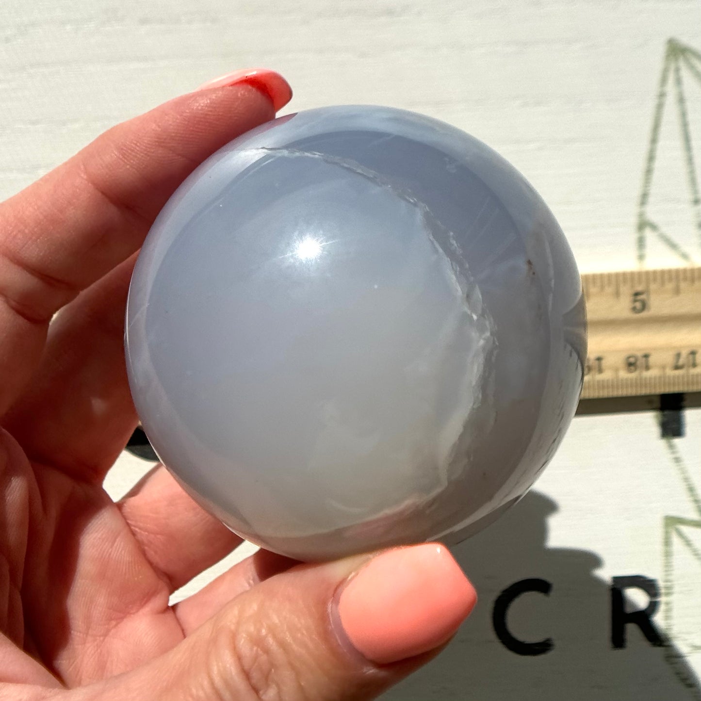 Blue Chalcedony Sphere from Brazil