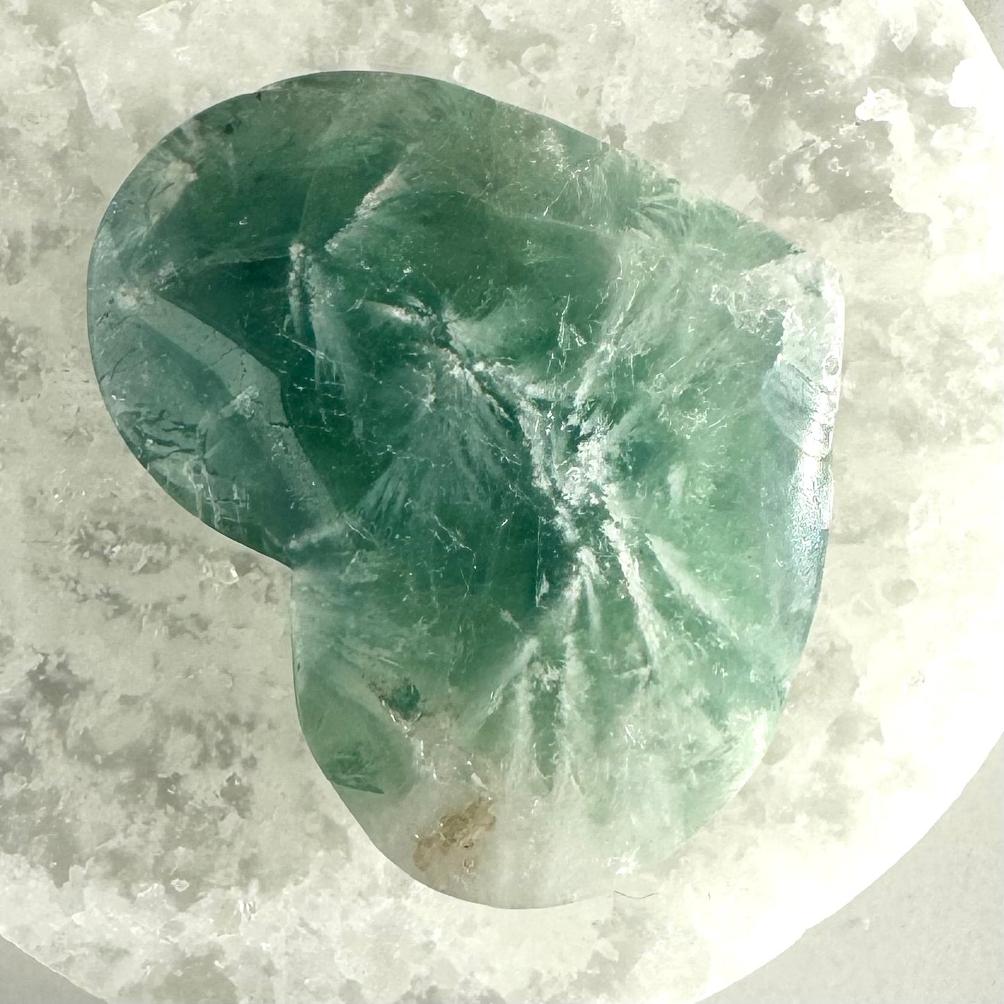 Snowflake Fluorite Heart Carving C
