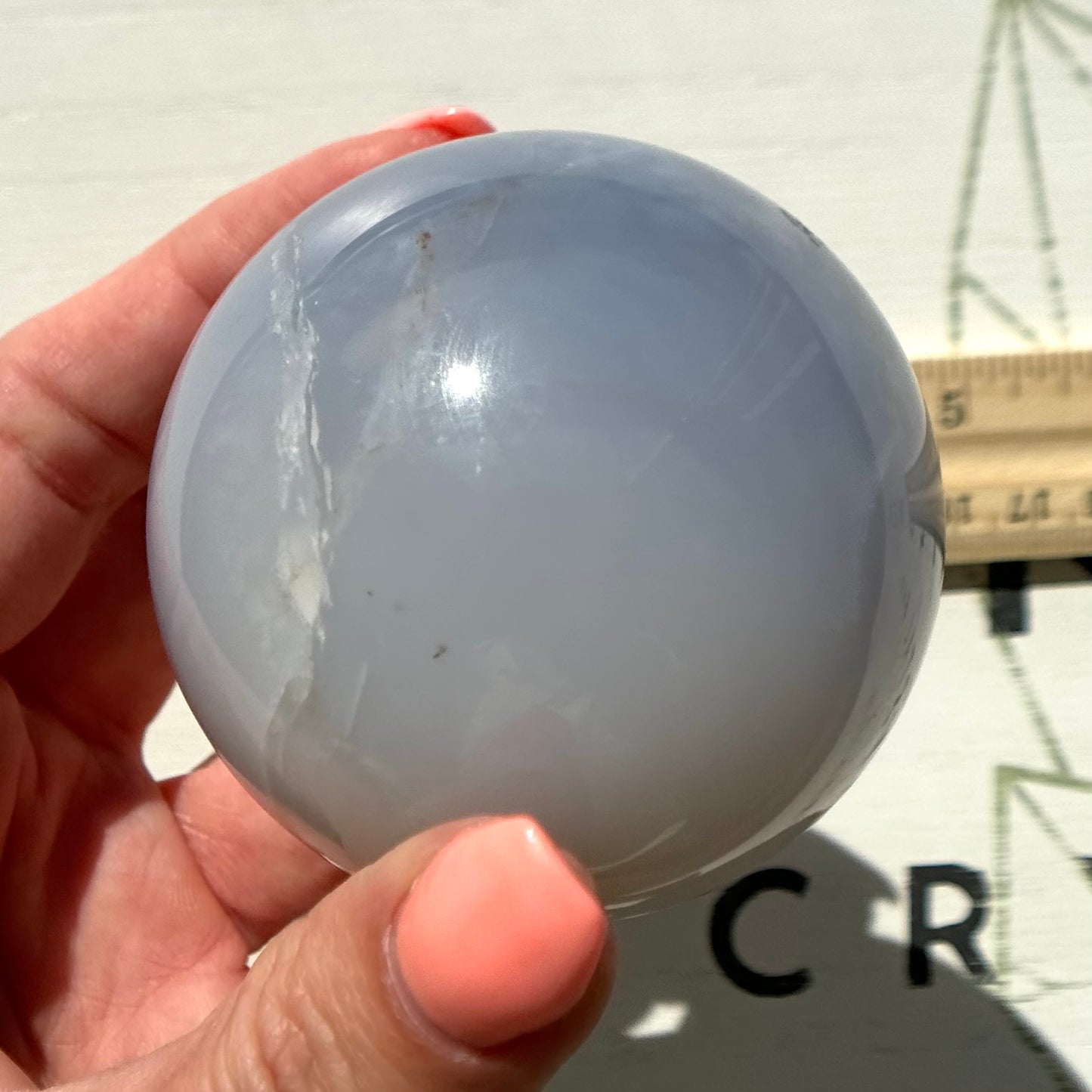 Blue Chalcedony Sphere from Brazil