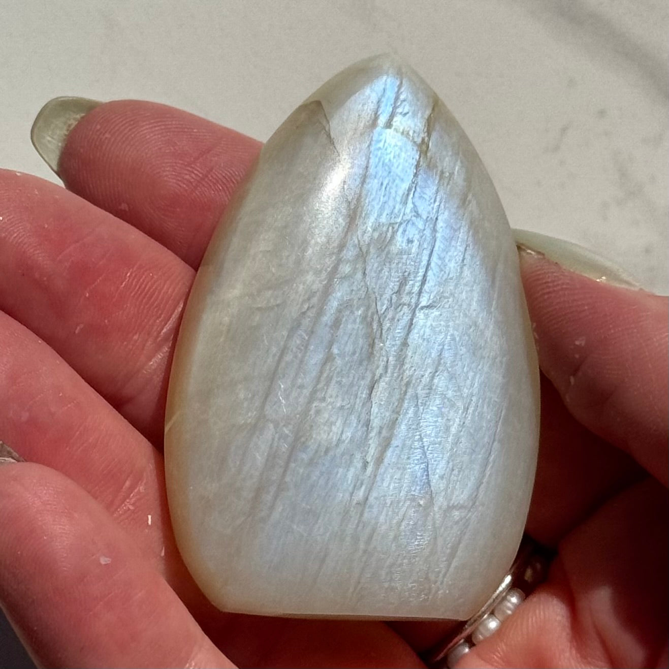 Gorgeous High Quality Blue Sheen Moonstone Tear Drop Carving | Option C