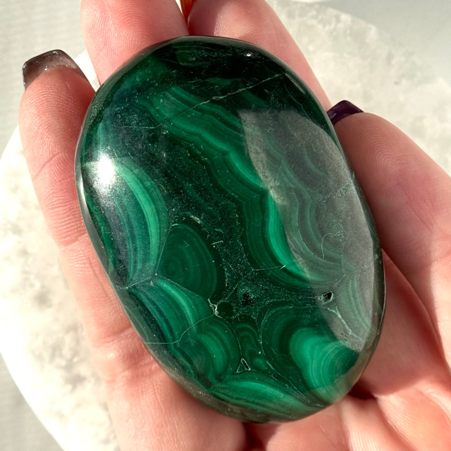Malachite Palm Stone A