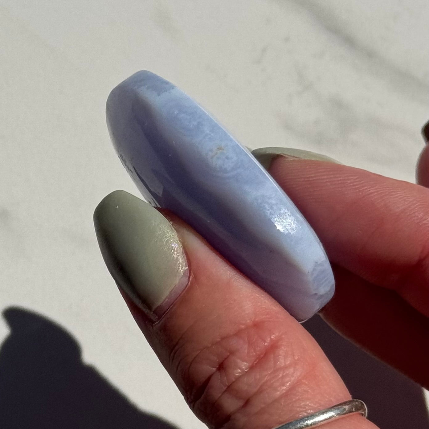 Gorgeous High Quality Blue Lace Agate Mini Palm | Option A