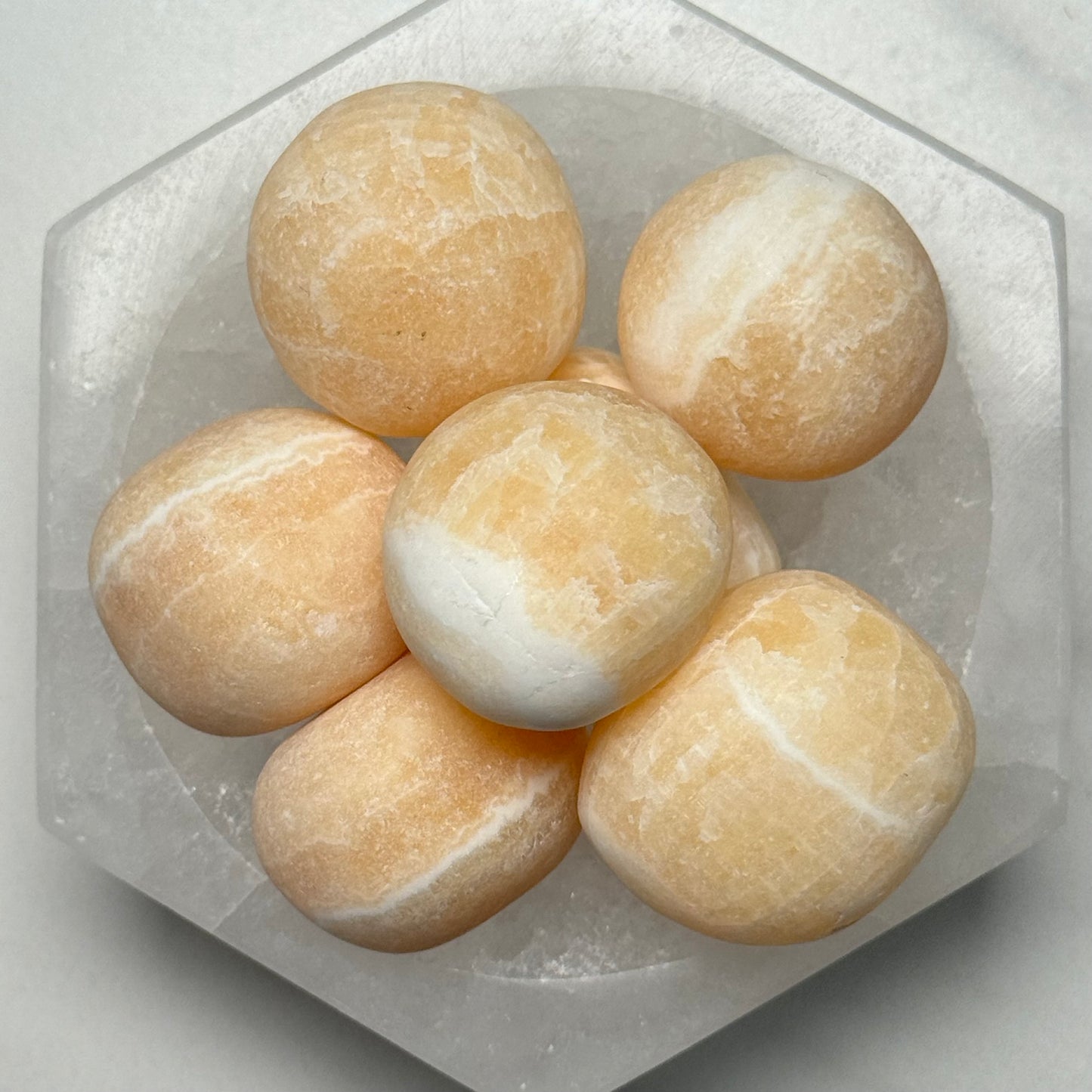 One (1) Common Quality Orange Calcite Tumble from Mexico