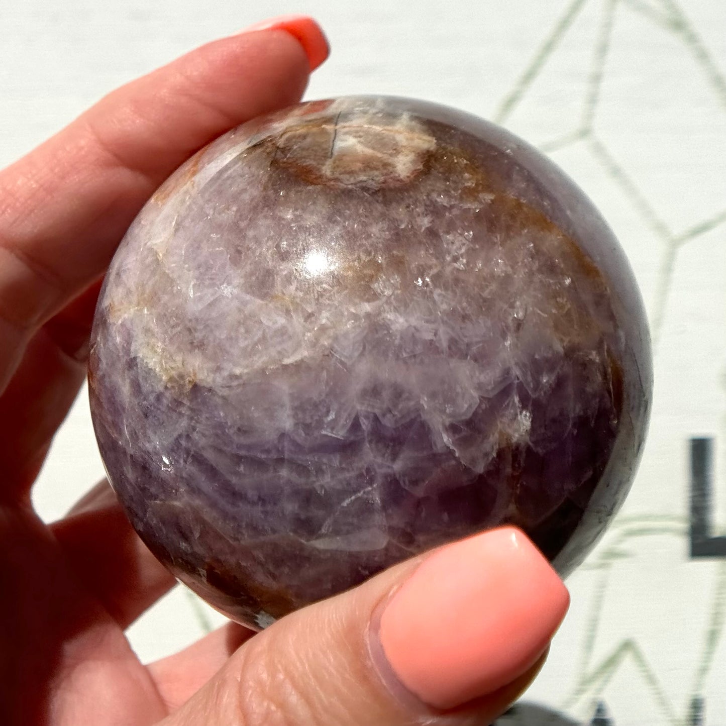 Amethyst with Crazy Lace Agate Sphere from Mexico